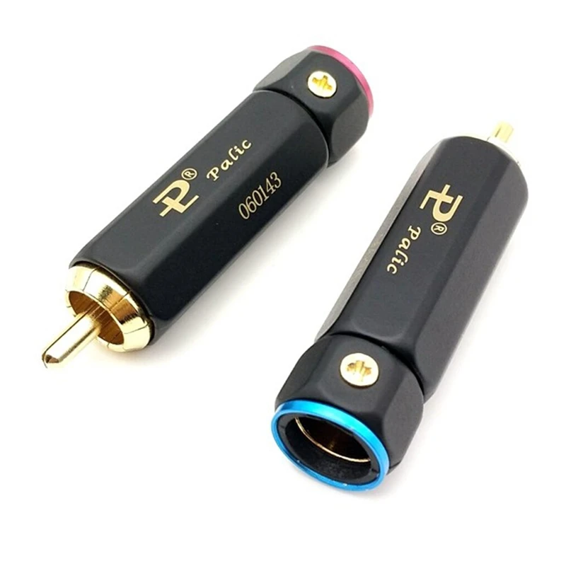 Hi-End Non-welding Rhodium Gold plated Brass 62% Copper 9mm Male RCA Audio Speaker AMP Cables Plug Connector Jack