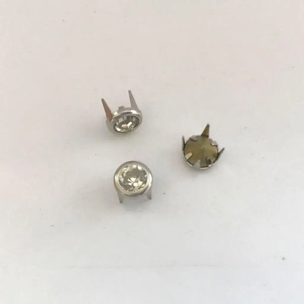 2x 50x Crystal Round Rhinestone Rivet Punk Clothes Rivet Apparel Sewing