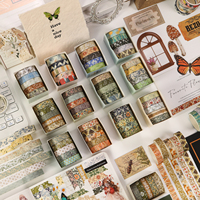 5Rolls Corlorful Flowers Basic Vintage Paper Washi Tape Adhesive Sticker DIY Scrapbooking Masking Tape