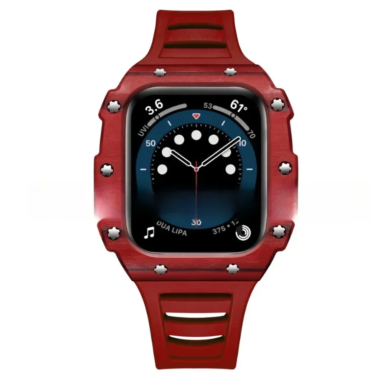 

Applicable to Apple Watch, Carbon Fiber Case iWatch 6/7 Generation 40/41/44/45mm Strap Modified Case