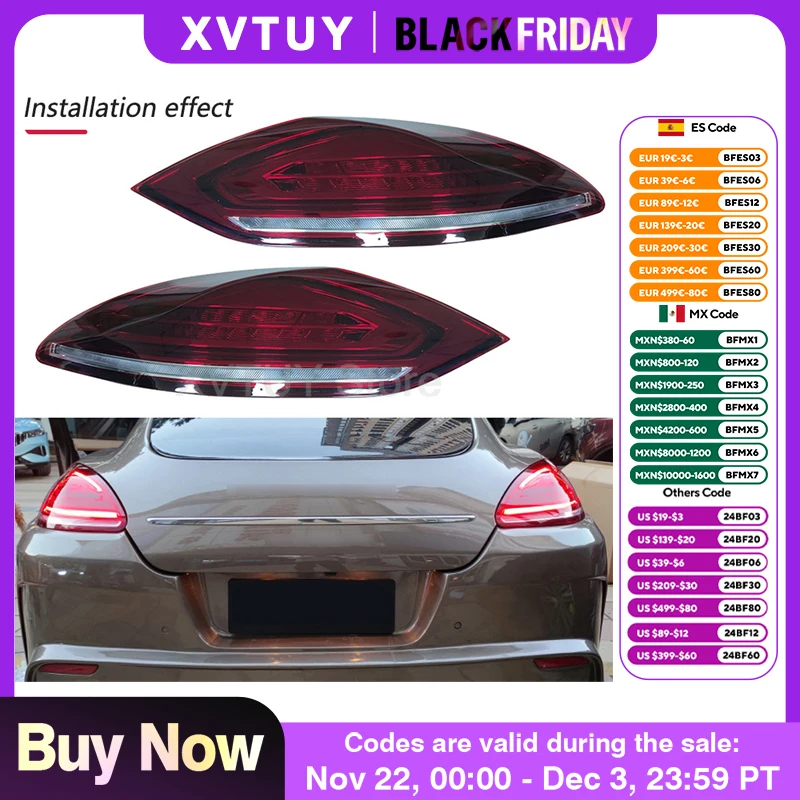 1 Pair Taillight Assembly For Porsche Panamera 970 2010 2011 2012 2013 Car Accessories LED Rear Lamps Brake Turn Signal Lights