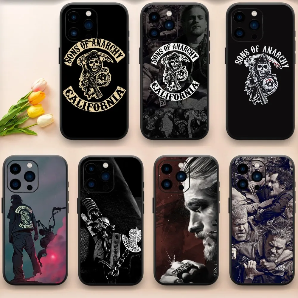 American TV Sons Of Anarchy Phone Case For iPhone 13 14 15 11 12 Mini Pro Max Transparent Shell