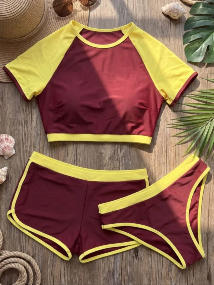 Badeanzug für Damen, Sexy Bikini, Neuer Push-Up-Bikini-Set, Brasilianischer Badeanzug, Damen-Strandkleidung, Biquini, 3-teiliger Anzug