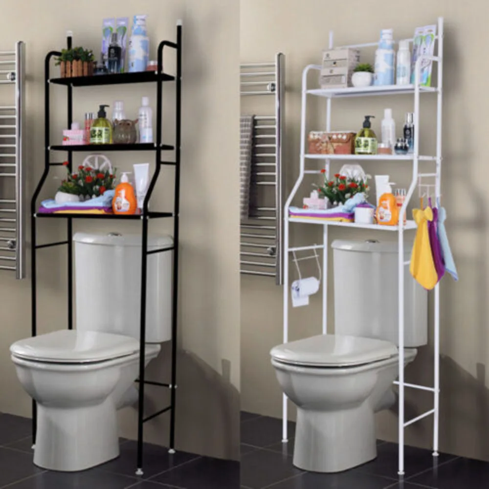 Tiers 3 Toilet Shelf Bathroom Rack Over Laundry Washing Hine Storage Shees