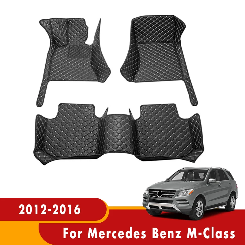 

Custom Car Floor Mats For Mercedes Benz M-Class 2016 2015 2014 2013 2012 Car Interiors Accessories Car Styling Leather Carpets