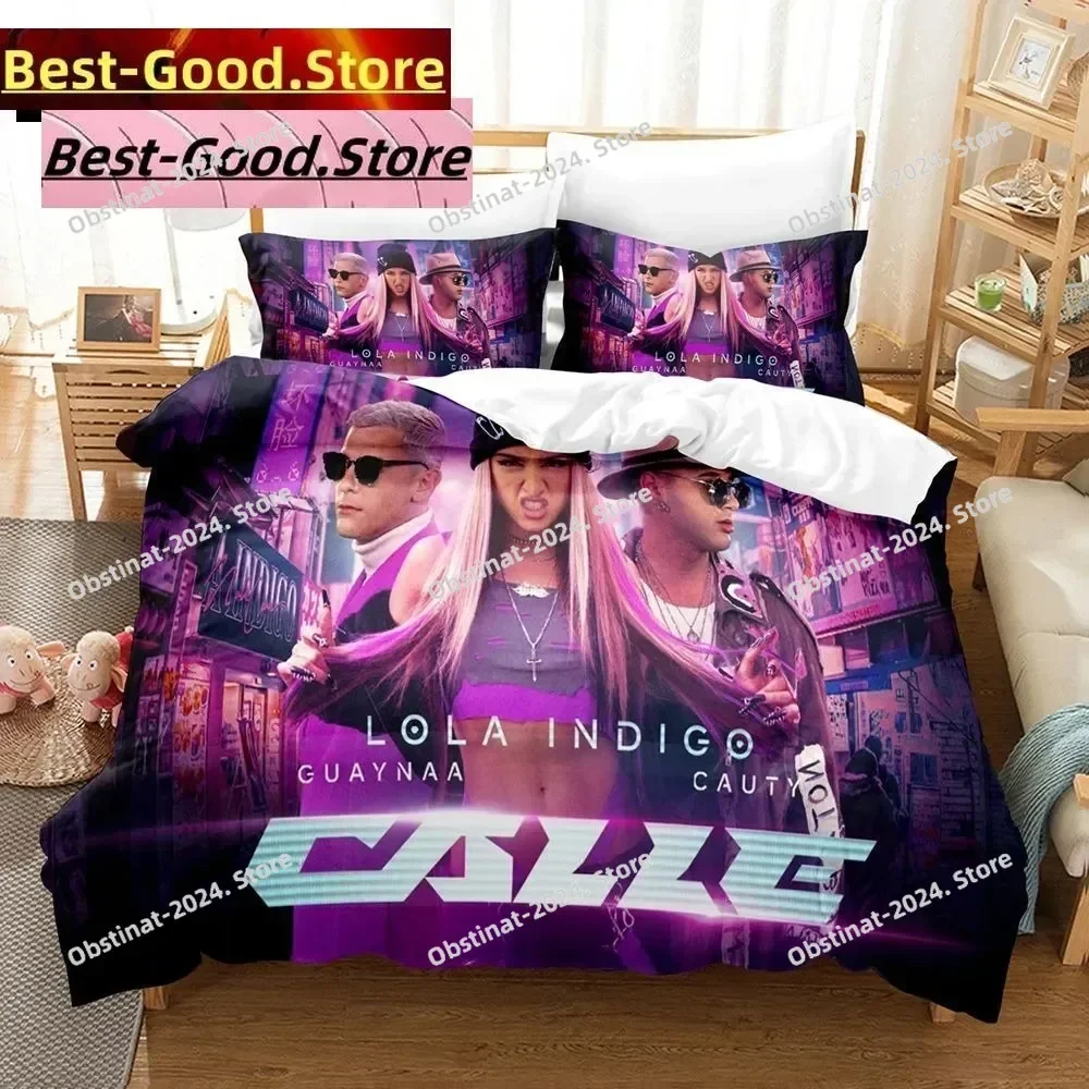 Singer L-Lola Fashion Índigo Bedding Set Printed Bed Set With Pillowcase Duvet Cover Soft Single Double Queen Super King Size