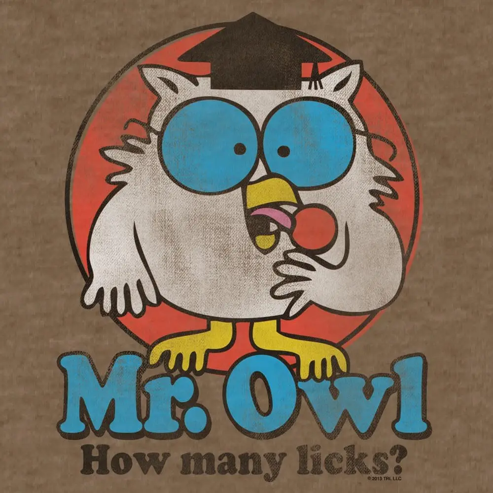 Tee  Men's Mr Owl How Many Licks Shirt - Vintage Tootsie Pop Graphic T-Shirt