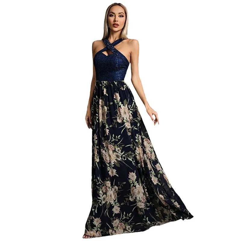 Casual Neline Evening Dr Cotail Par Holiday Cross-Border One-Piece Wedding Low Waist Other Material 00% Summer 2024