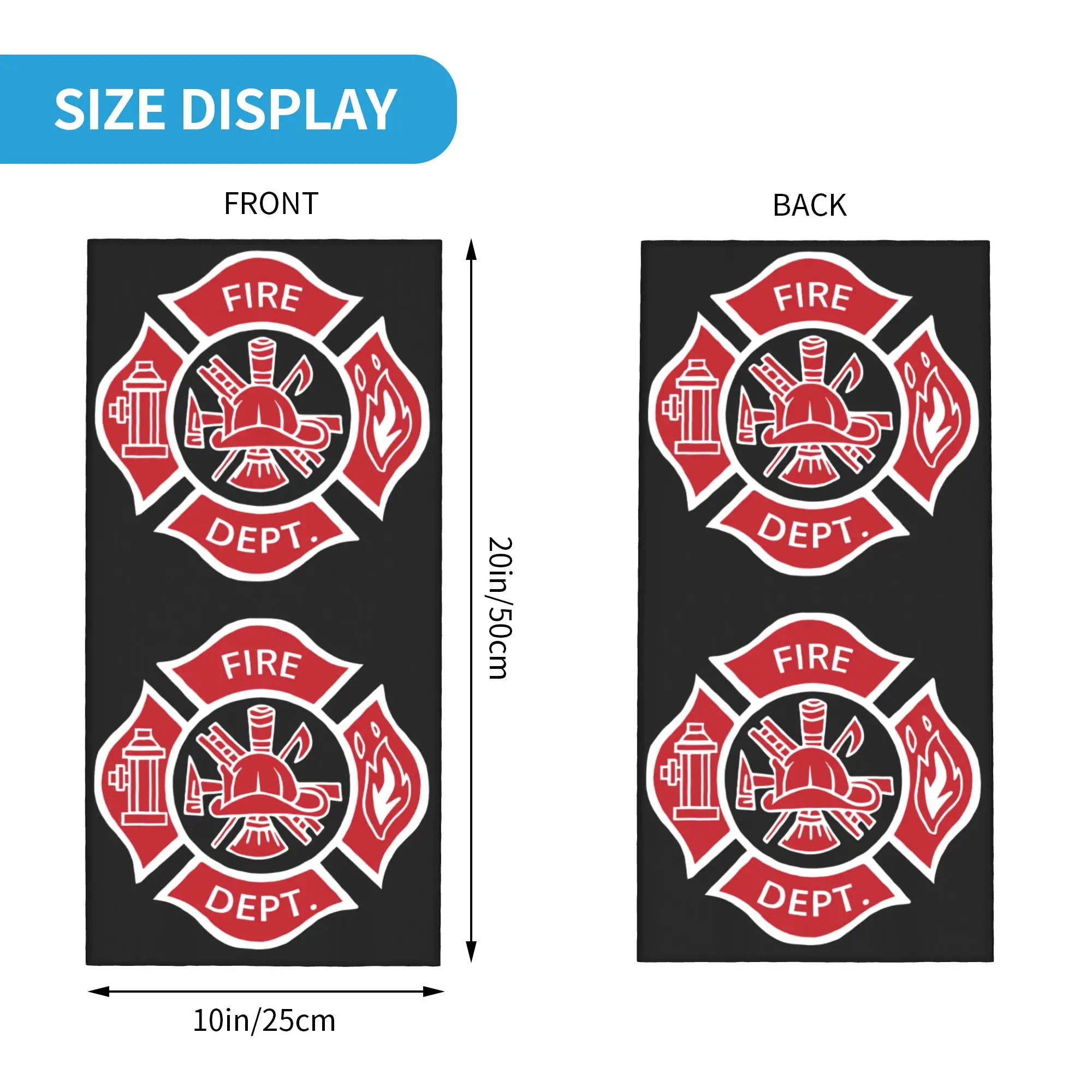 Firefighter Fireman Fire Dept Rescue Uniform Neck Gaiter Women Men UV Protection Winter  Bandana Scarf for Cycling