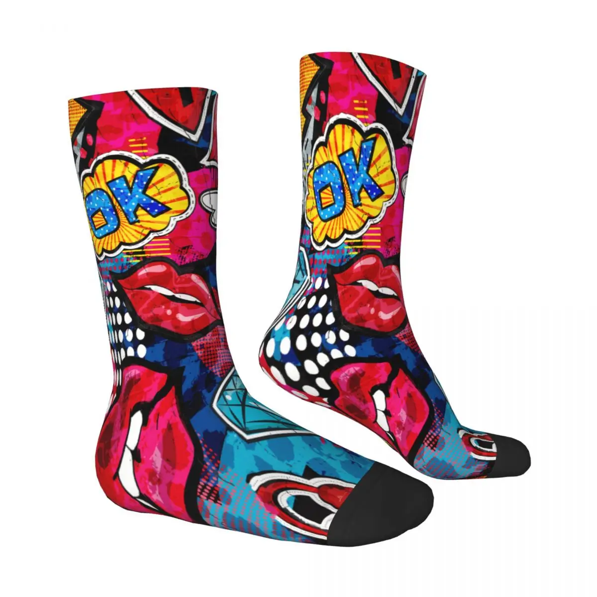 Graffiti Style Graphic Urban Graffiti Art Pattern Socks Male Mens Women Autumn Stockings Hip Hop