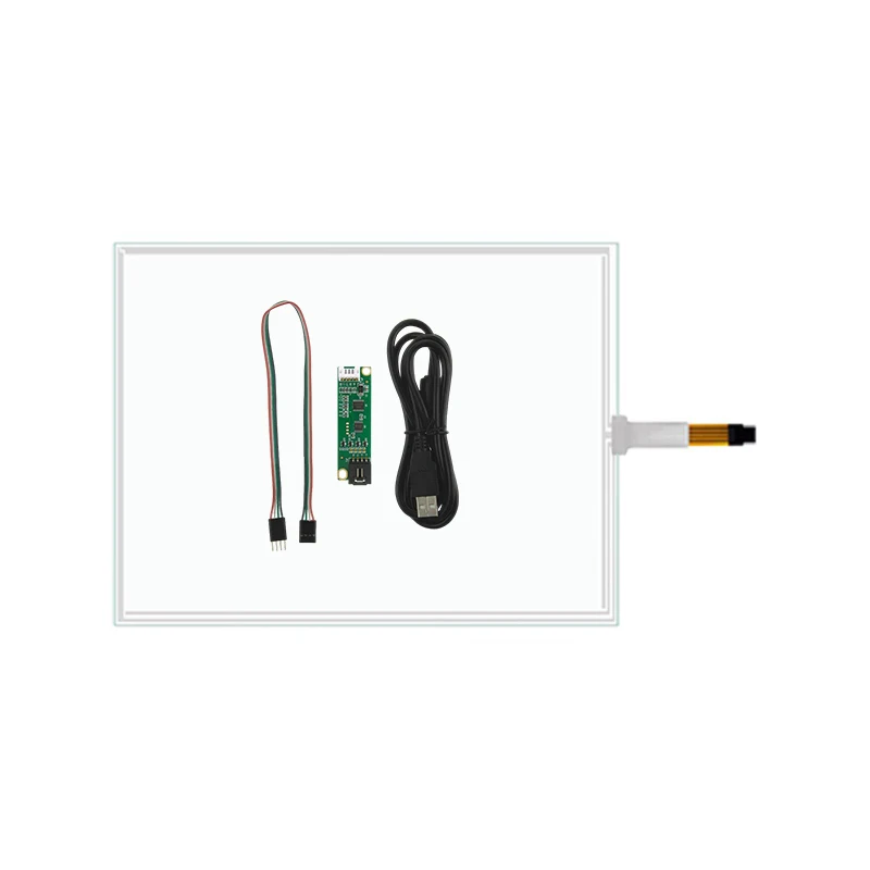 17inch 4 Wire 355*288mm 2.3mm Digitizer Glass Resistive Touch Screen Panel with USB Controller Kit for Computer Monitor