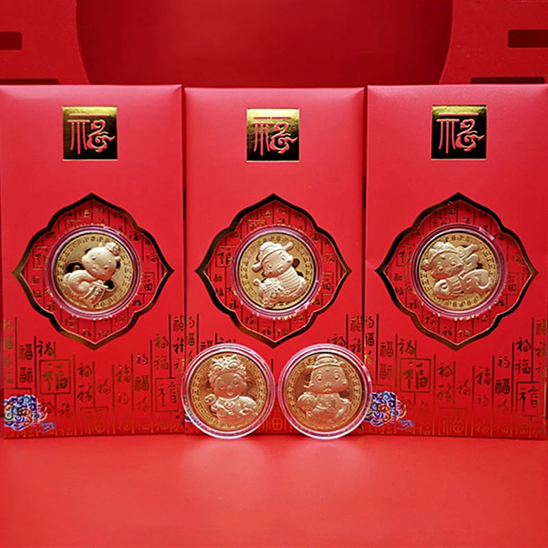 2025 Chinese New Year Of The Snake Commemorative Coins Chinese Zodiac Medals 3D Relief Coins Collectibles New Year Coins Gift