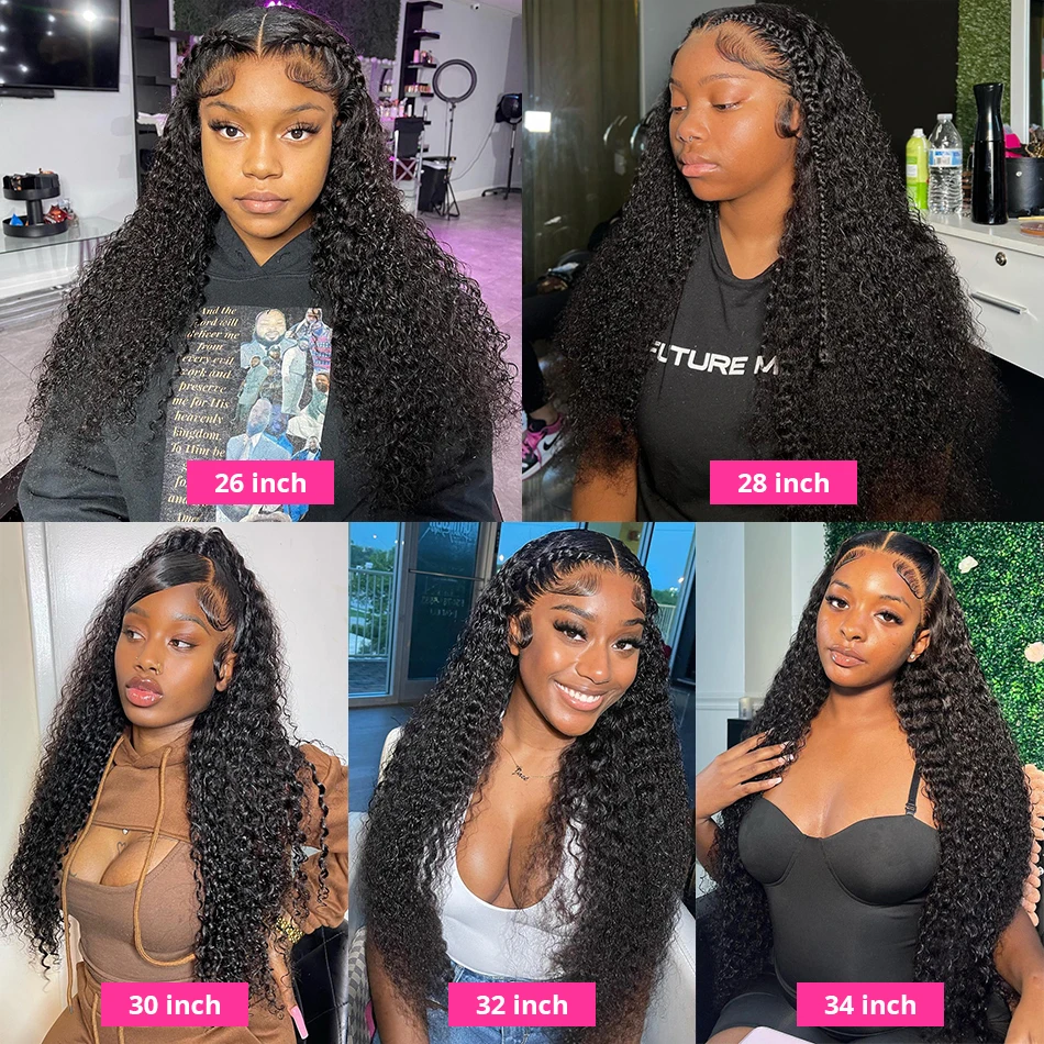 36Inch 13x4 Water Wave Lace Front Human Hair Wigs Deep Curly Wave Human Hair Wig For Black Women Brazilian Wet And Wavy Remy