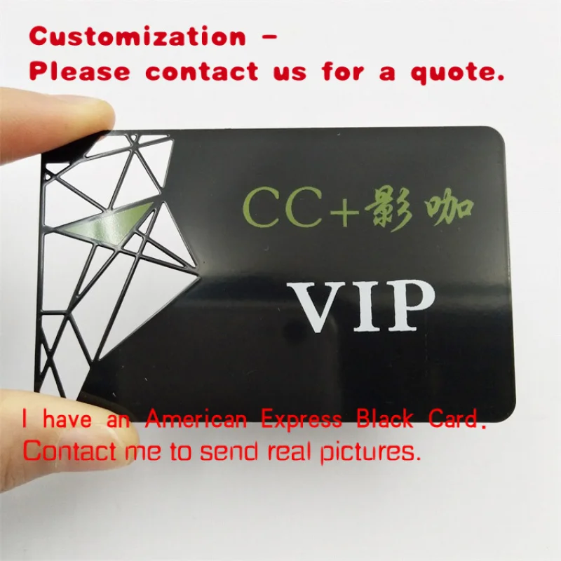 

custom.Modern Unique Custom Luxury Matte Black Finished VIP Membership Metal Business Card