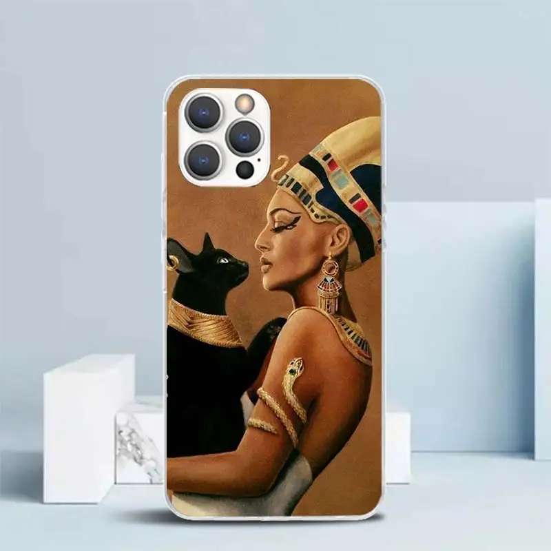 Pharaoh Ancient Egypt Cleopatra Soft Cover for iPhone 16 15 14 Pro