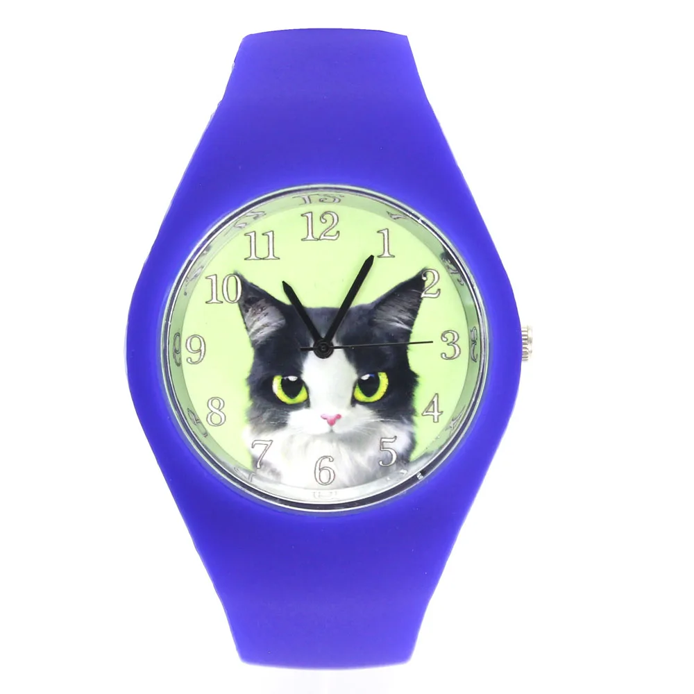 

Cat Pet Pattern Women Men Fashion Silicone Band Sport Quartz Wrist Watch