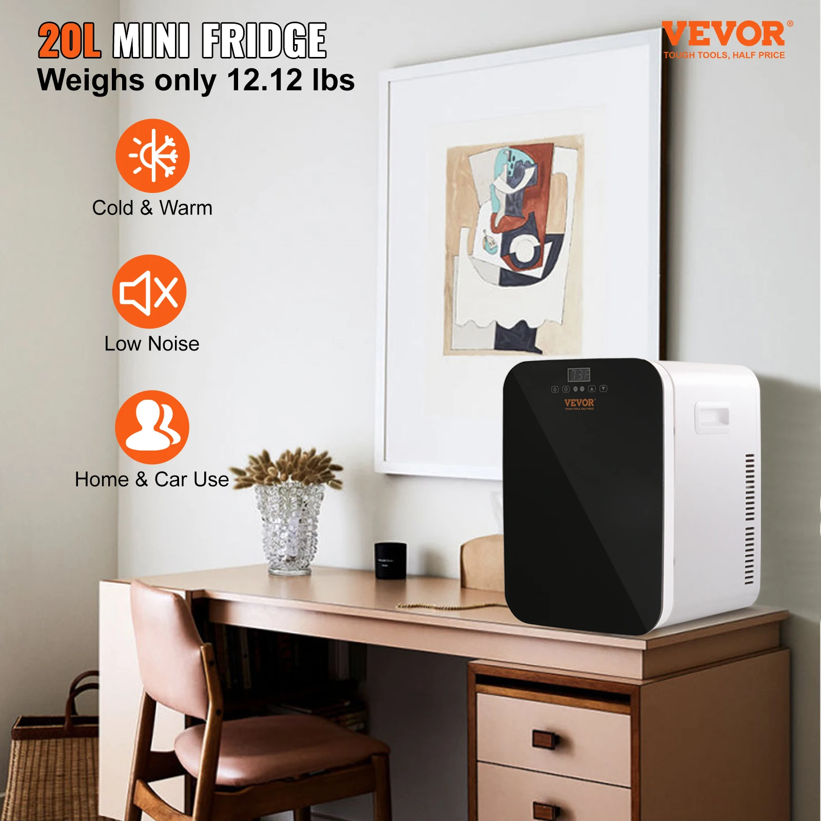 

Mini Fridge For Bedroom, 20L Skincare Fridge With Touch Screen Temper Control, Outage Memory Small Beverage Refrigerator