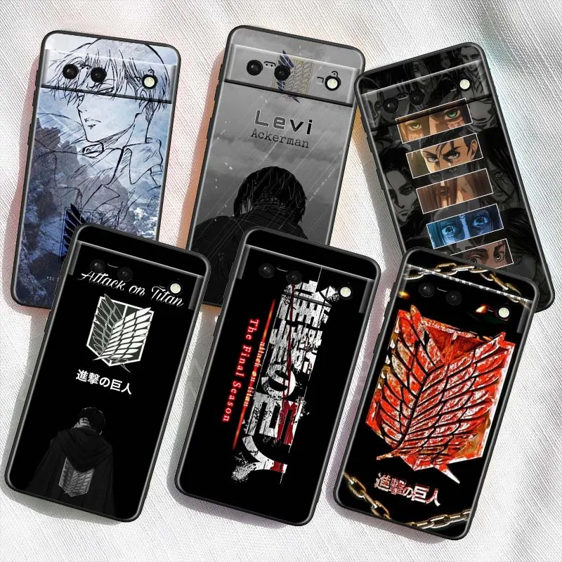 

Anime Logo A-Attack on Titans For Google Pixel 9a 9 8A 8 7 7A 6 6A Pro XL 2024 5G Black Soft TPU Silicone Cover Phone Case
