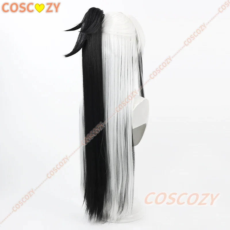 Fate Grand Order Uesugi Kenshin Peruca Cosplay Fibra Resistente ao Calor Cabelo Branco Preto para Halloween Con Evento