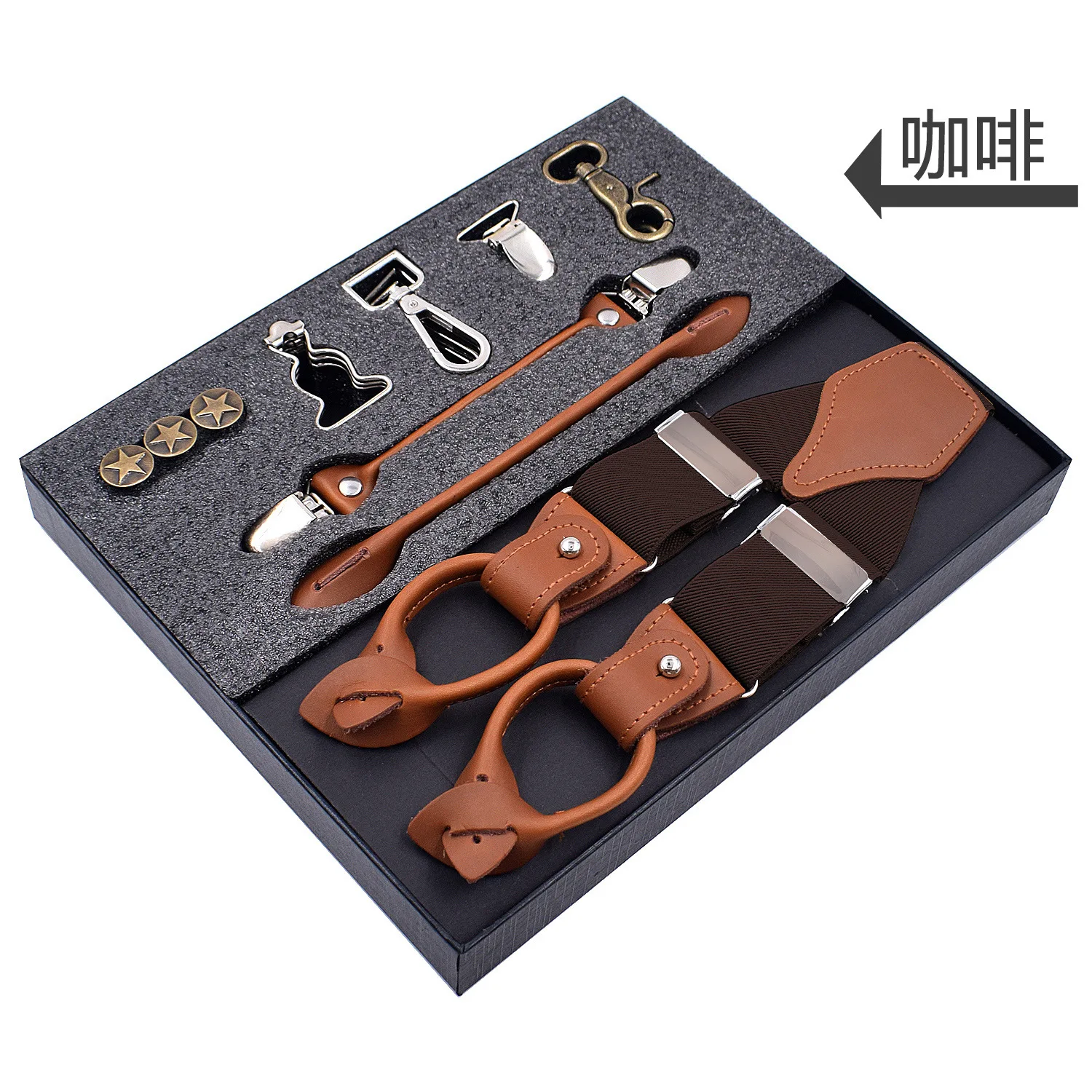 Multifunction DIY Men Suspenders Leather Trousers Strap Suspensorios Adjustable Elastic Braces Strap Belt Suit Mens Accessories