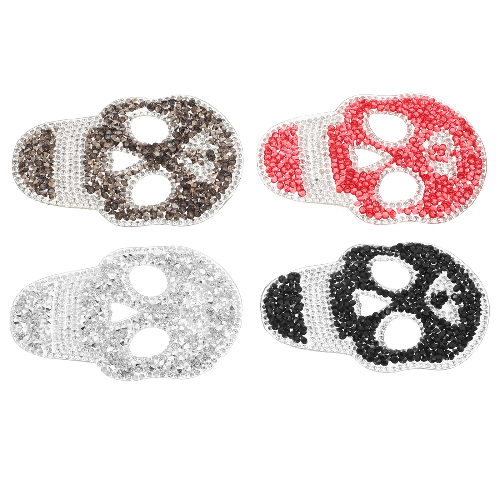 

4pcs Rhinestone Patch Unique Durable Resin DIY Diamond for Clothing Bags Jeans Halloween Iron-On Diamond Patch Accessories