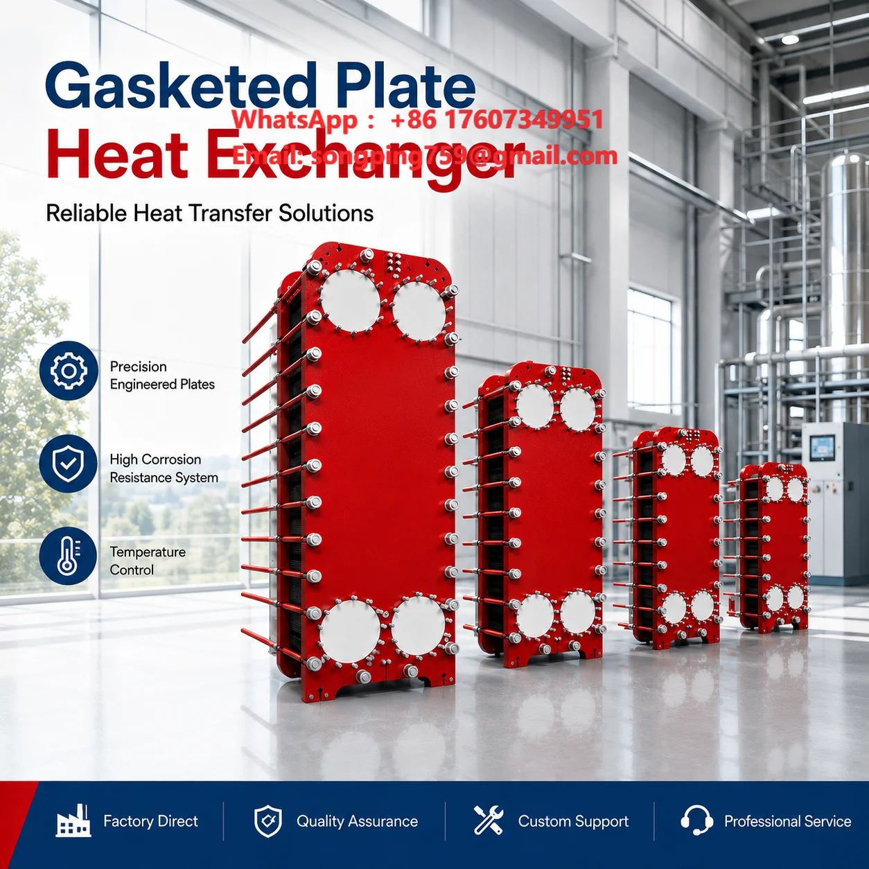 Worldwide Shipping Marine System Trocador De Calor a Placas Nickel Alloy 4000m3/h High Performance Plate Heat Exchanger