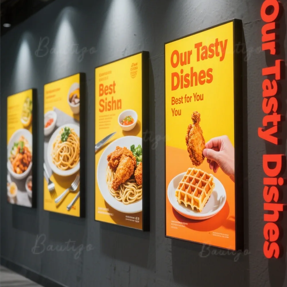Custom Slim Light Box Backlit Restaurants Menu Advertising Poster LED Light Box Business for Indoor Restaurant
