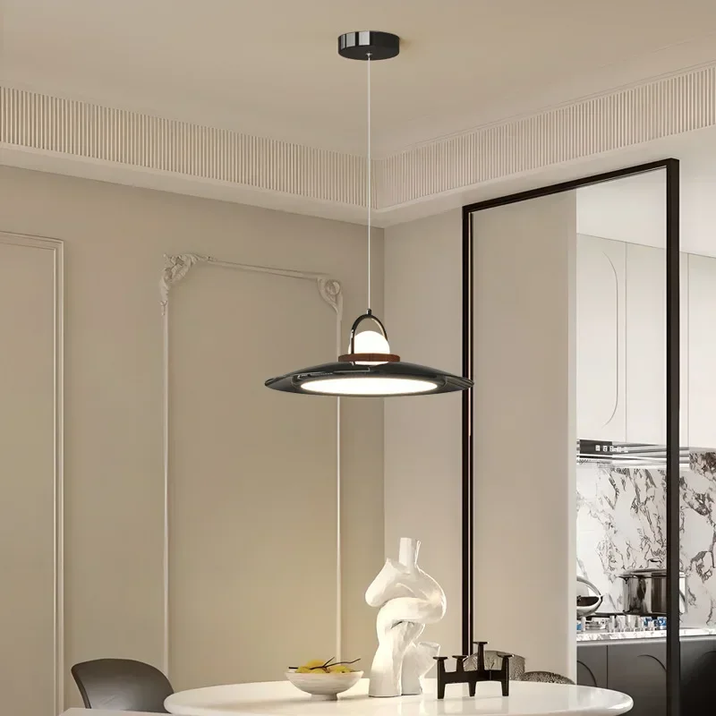 

SANDYHA Nordic Retro LED Chandelier Fishing Hat Design Hanging Lamp for Living Room Bedroom Restaurant Home Decoration