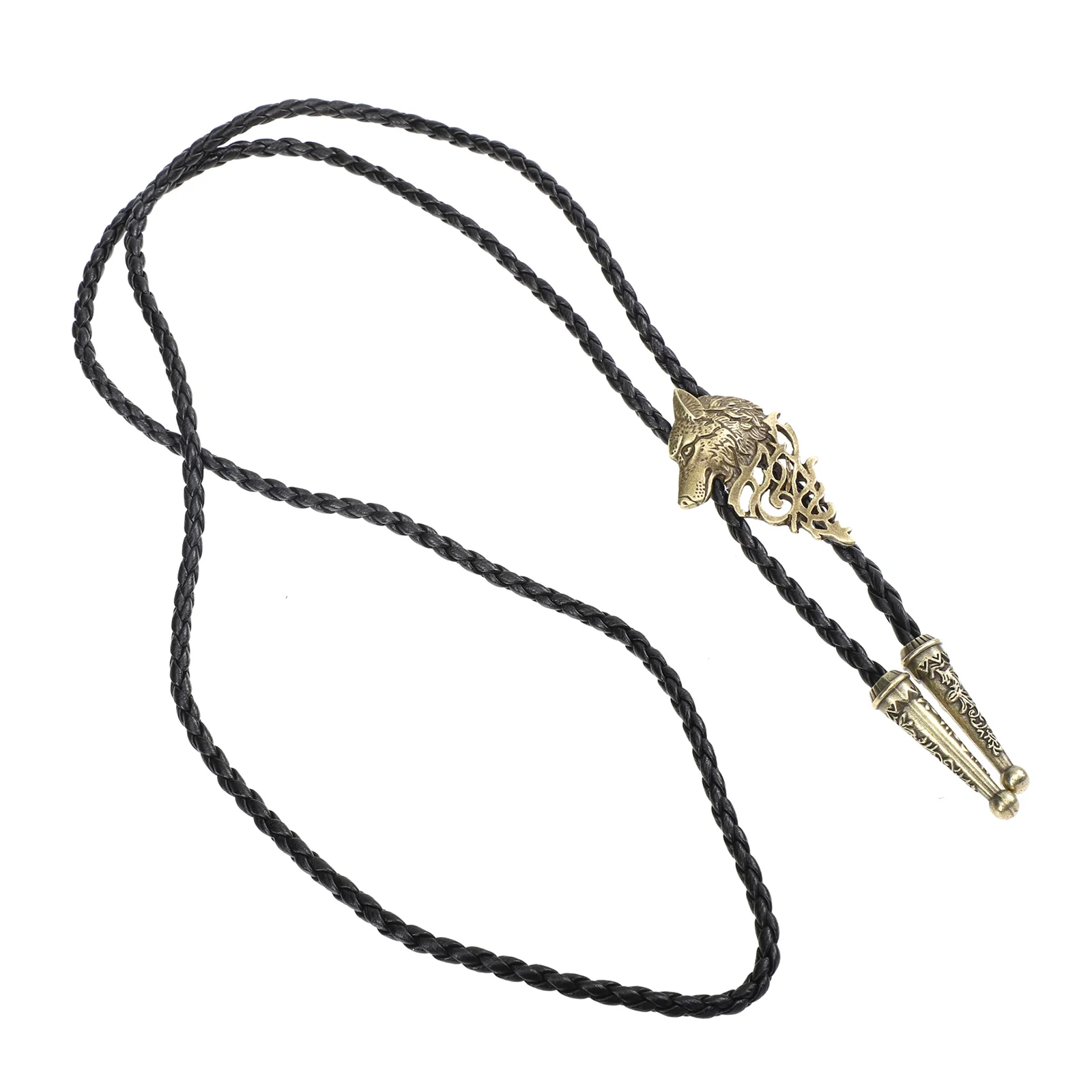 

Wolf Head Collar Necklace Bolo Tie Chain Shirt Alloy Vintage Necktie Men's Necklaces