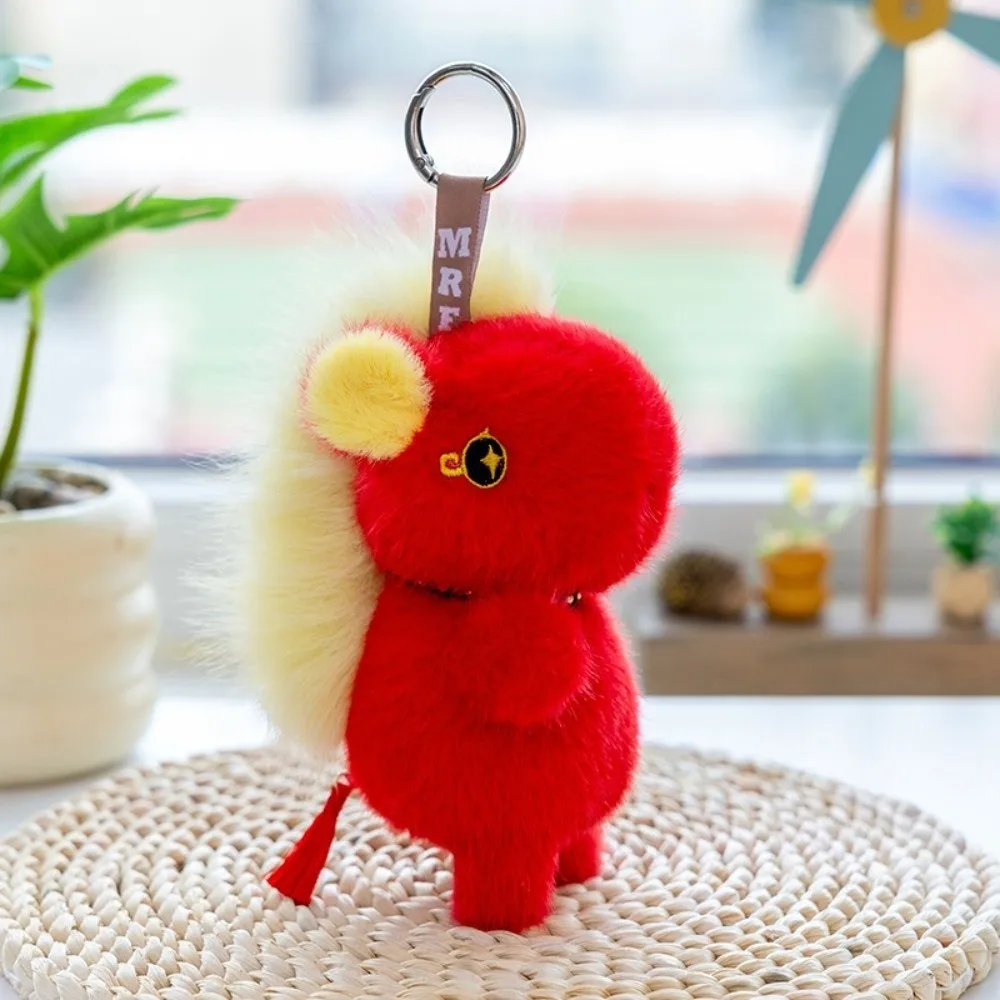 Gift Idea Cartoon Horse Stuffed Keychain Stuffed Cute Pony Pendant Keyring Soft Simulation Horse Keychain Birthday Gift