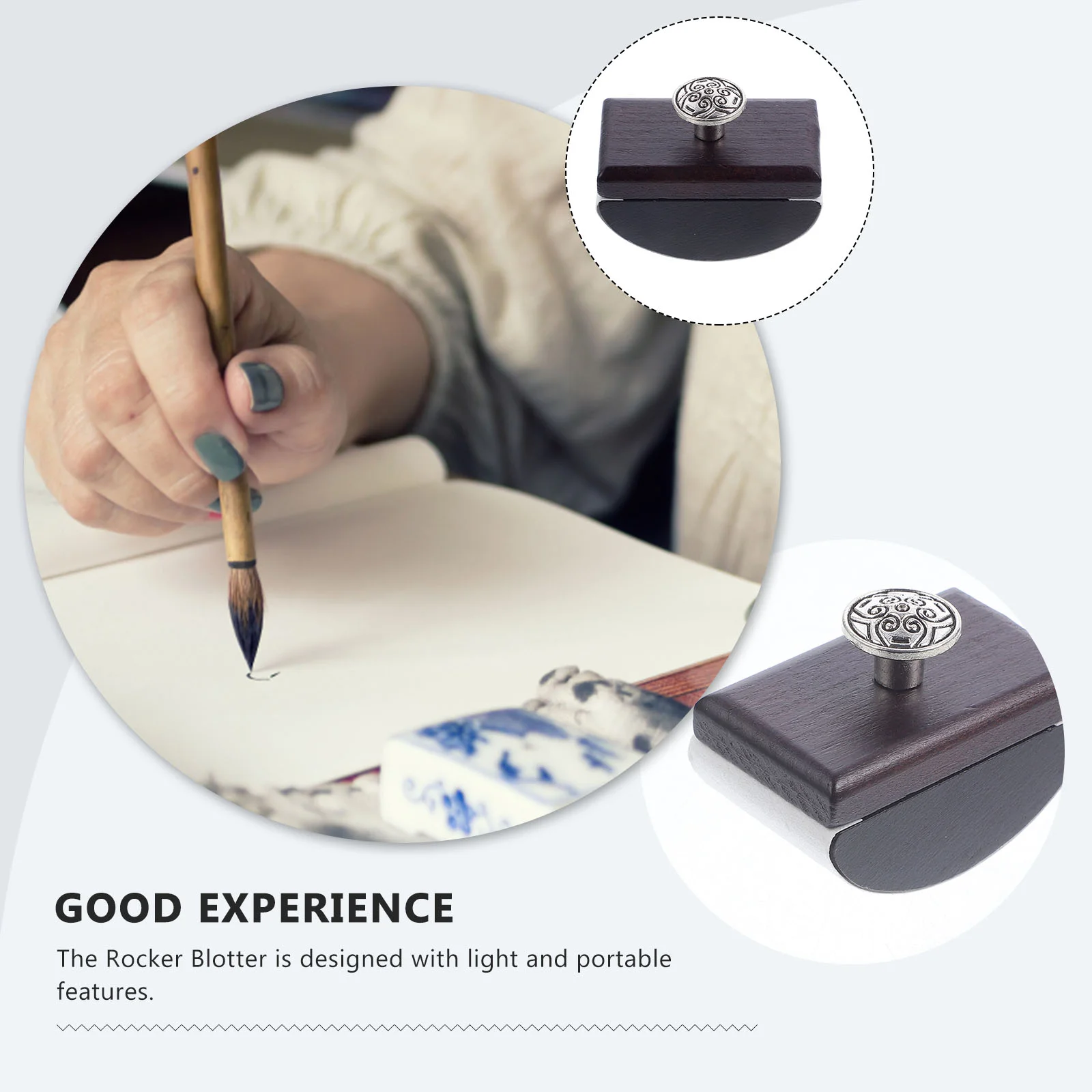 Rocker Ink Absorber Pens Quick Drying Tool for Fountain Quick-drying Tools Office Blot Wooden Blotter Calligraphy Useful