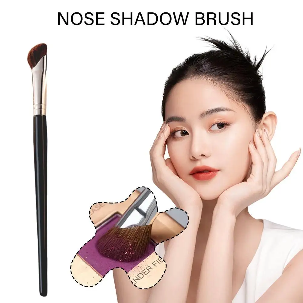 Horsehair Sickle Nose Shadow Brush Oblique Nose Trim Oblique Shadow Makeup Concealer Highlight Brush Shadow Brush Side Knif Y6U7