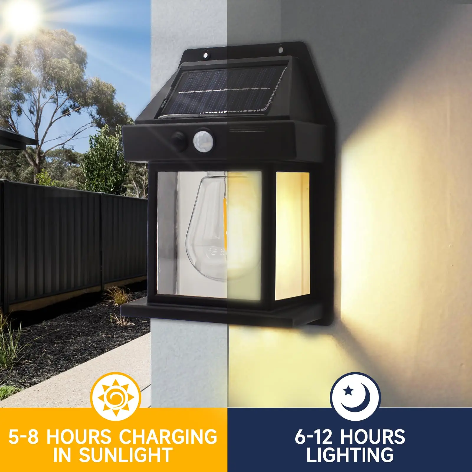 Powerful Outdoor Solar LED Street Light Waterproof Solar Lamp Garden Yard Pathway Wall Decoration External Lighting Fixture image 4