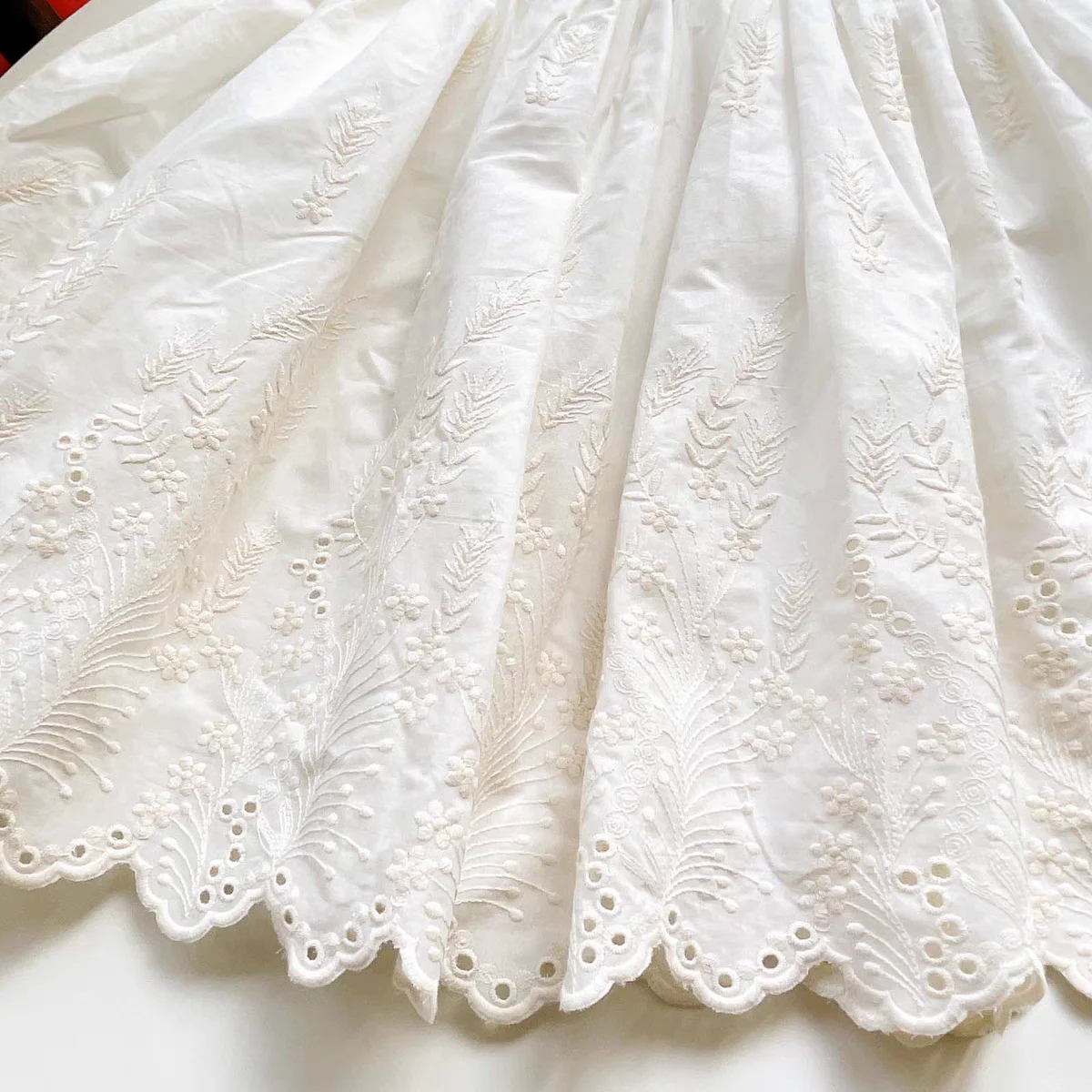 1 yard Jacquard Fabric Lace Handmade DIY Baby Clothes Skirt Fabric Home Sewing Decoration Accessories