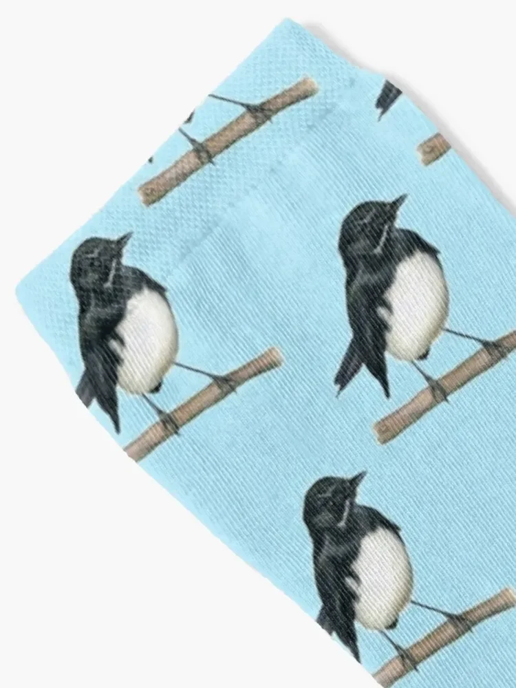 Willie Wagtail Bird Art Coloured backgrounds Socks floor retro Antiskid soccer gifts Mens Socks Women's