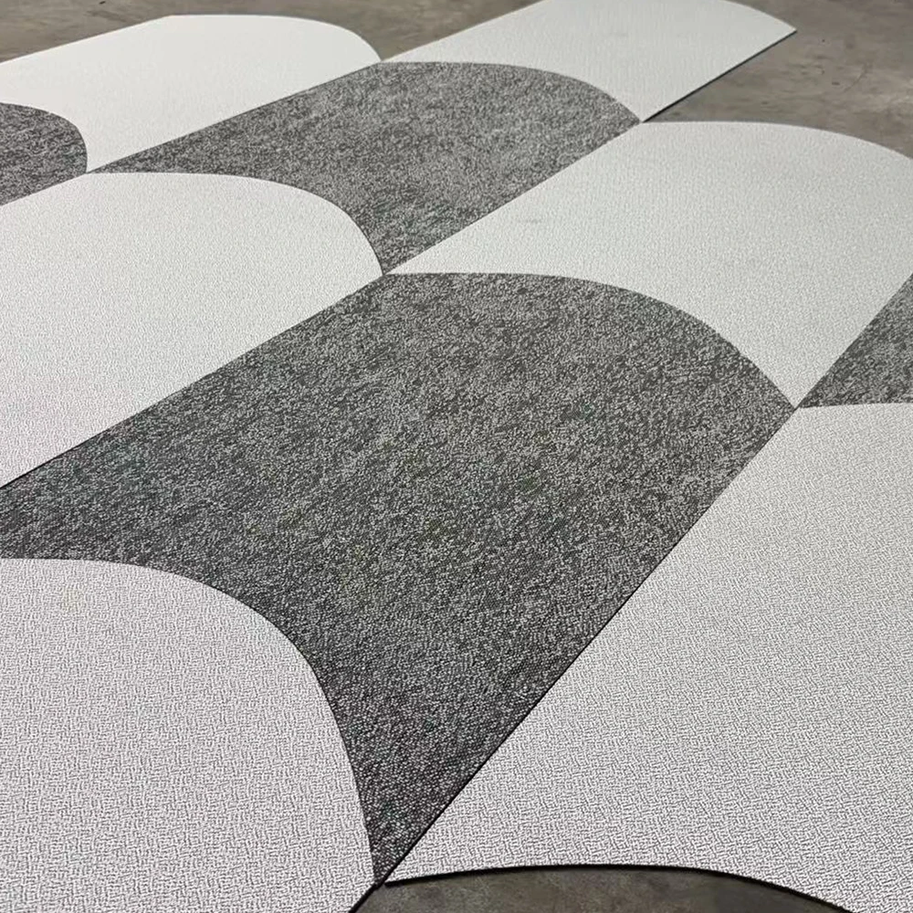 Eco Friendly Phthalate Free Fire Retardant Waterproof Woven Vinyl Carpet Tiles Stain Resistant Antimicrobial Flooring for Hotels