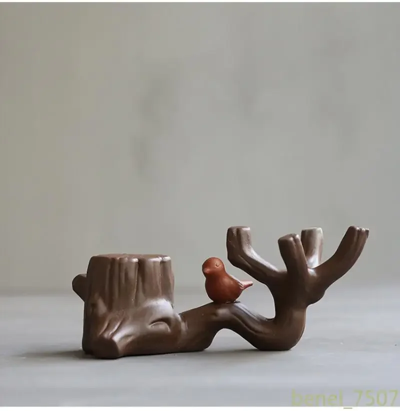 Purple Clay Tea Pets Ornaments Stump Teapot Lid Support Kung Fu Tea Accessories