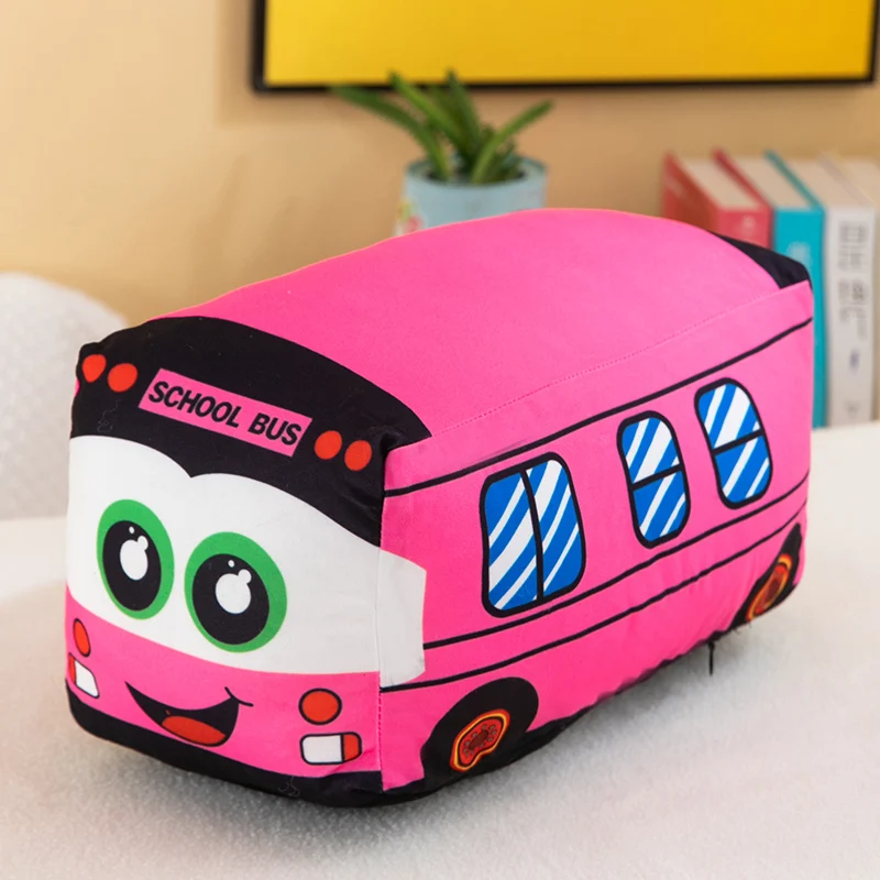 かわいいスクールバスぬいぐるみ枕ソフトぬいぐるみベビーキッズ漫画人工ギフト感情的な素敵な
