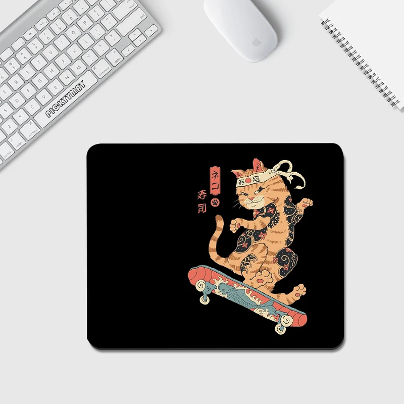 Warrior Cat Mousepad Small Office Computer Desk Mat 18x22cm Design Mouse Pad Laptop XS Desk Pad Little Mouse Mat