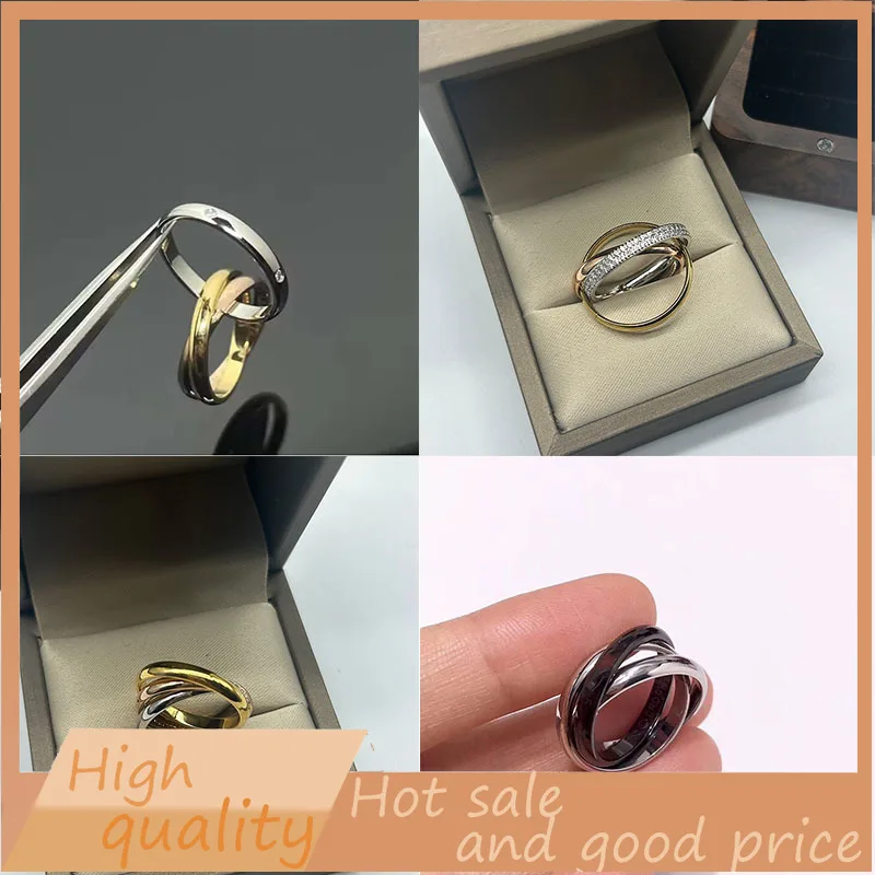 S925  silver high quality  classic trinity ring simple fashion luxury banquet couple jewelry