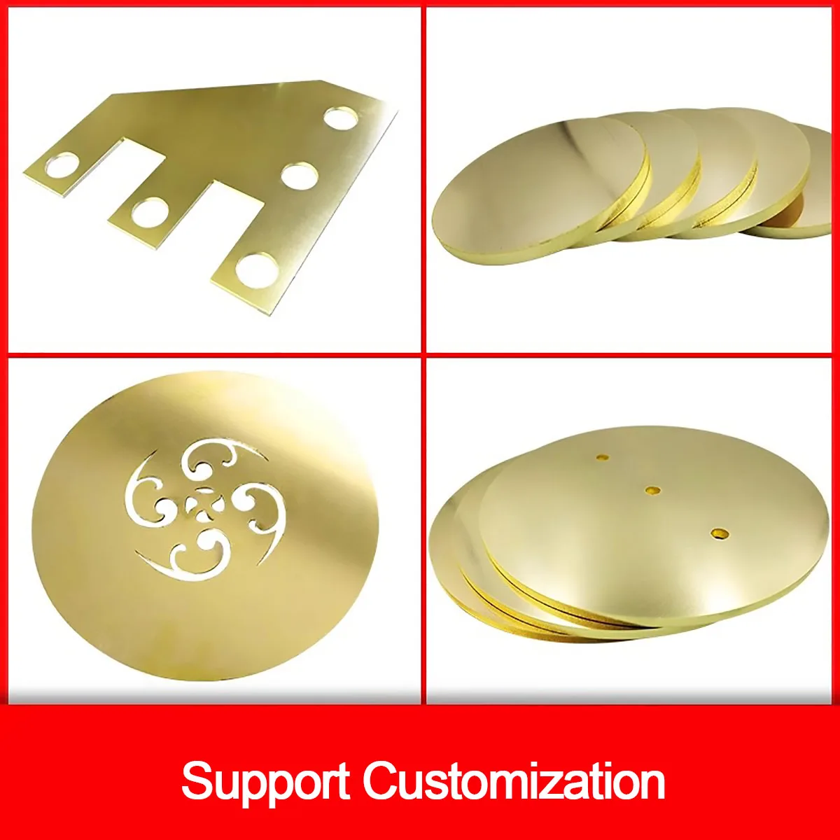 H62 Brass Disc Brass Gasket Pure Copper Round Plate Diameter 10/15/20/25/30/35-200mm Thick 0.5/0.8/1/1.5/2/3 Brass Parts Cutting