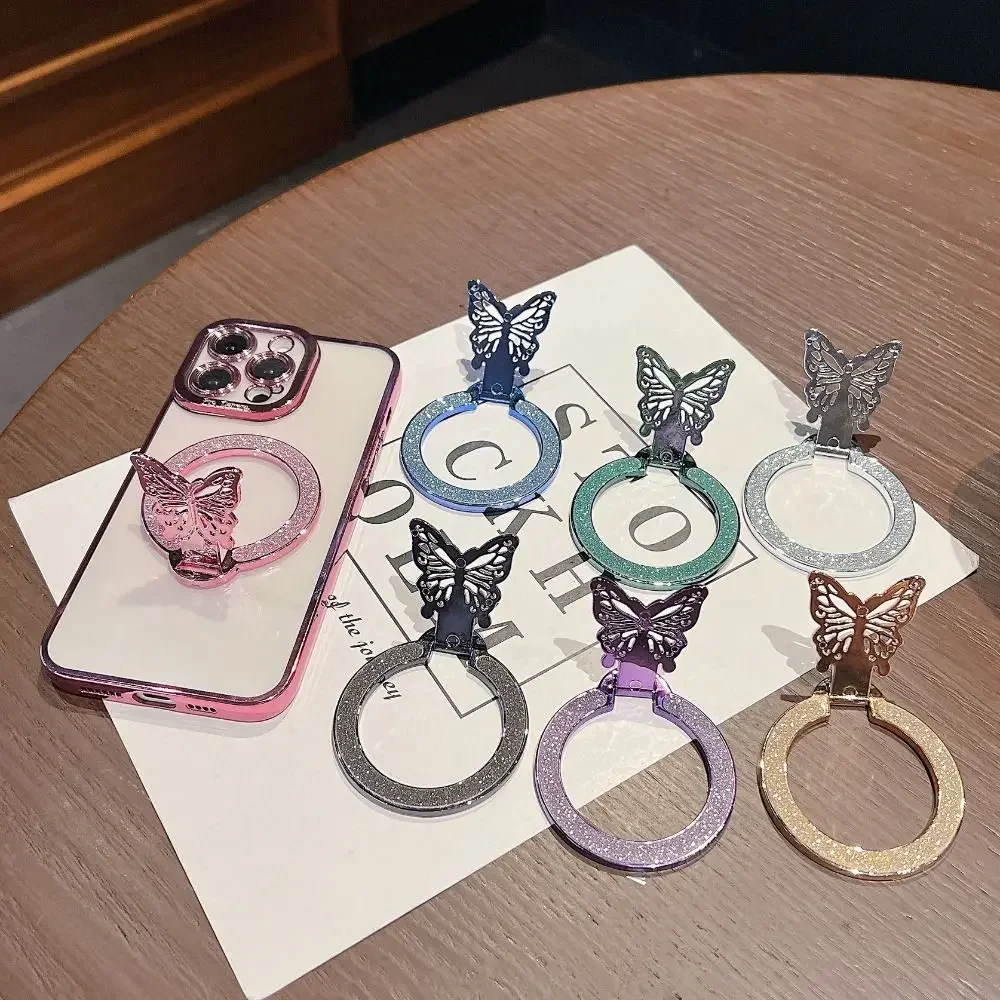 New Fashion Butterfly Mini Phone Holder Back Adhesive Exquisite Phone Stand Creative Foldable Support Frame Universal
