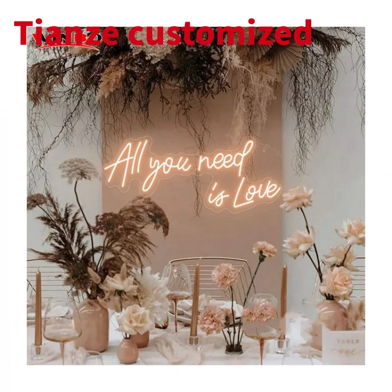 (customized)Design Custom Logo Led Light Neon Sign Custom No MOQ Dropshipping  all you need is love neon sign