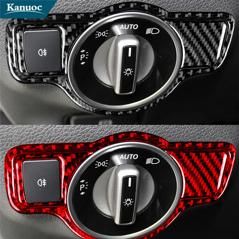 

Headlight Switch Stickers For Mercedes Benz W204 W205 W211 W203 C E GLA GLC 2007-2014 Carbon Fiber Car Interior Accessories