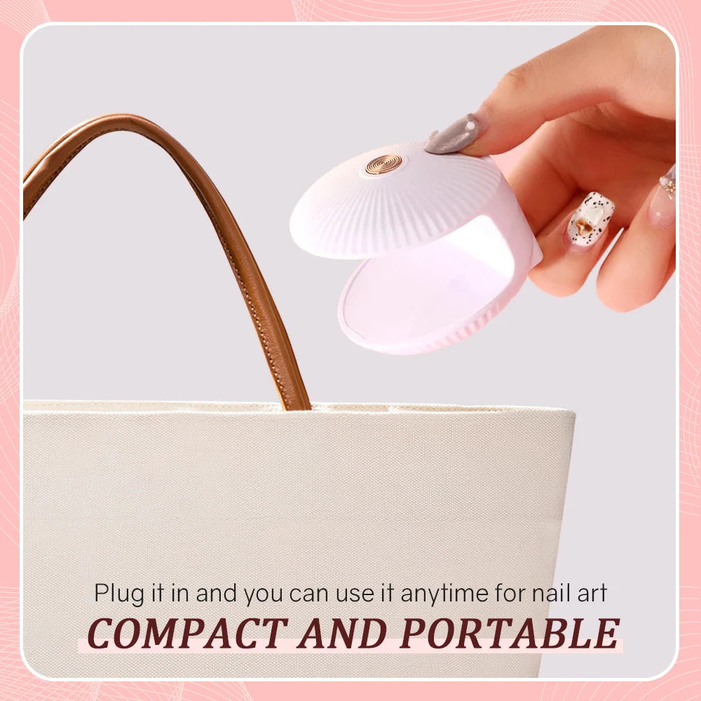 Portable Mini UV LED Nail Lamp Opening Design USB Lamp for Manicure with 5 Bead for Quickly Drying All Nail Polish at Home Salon