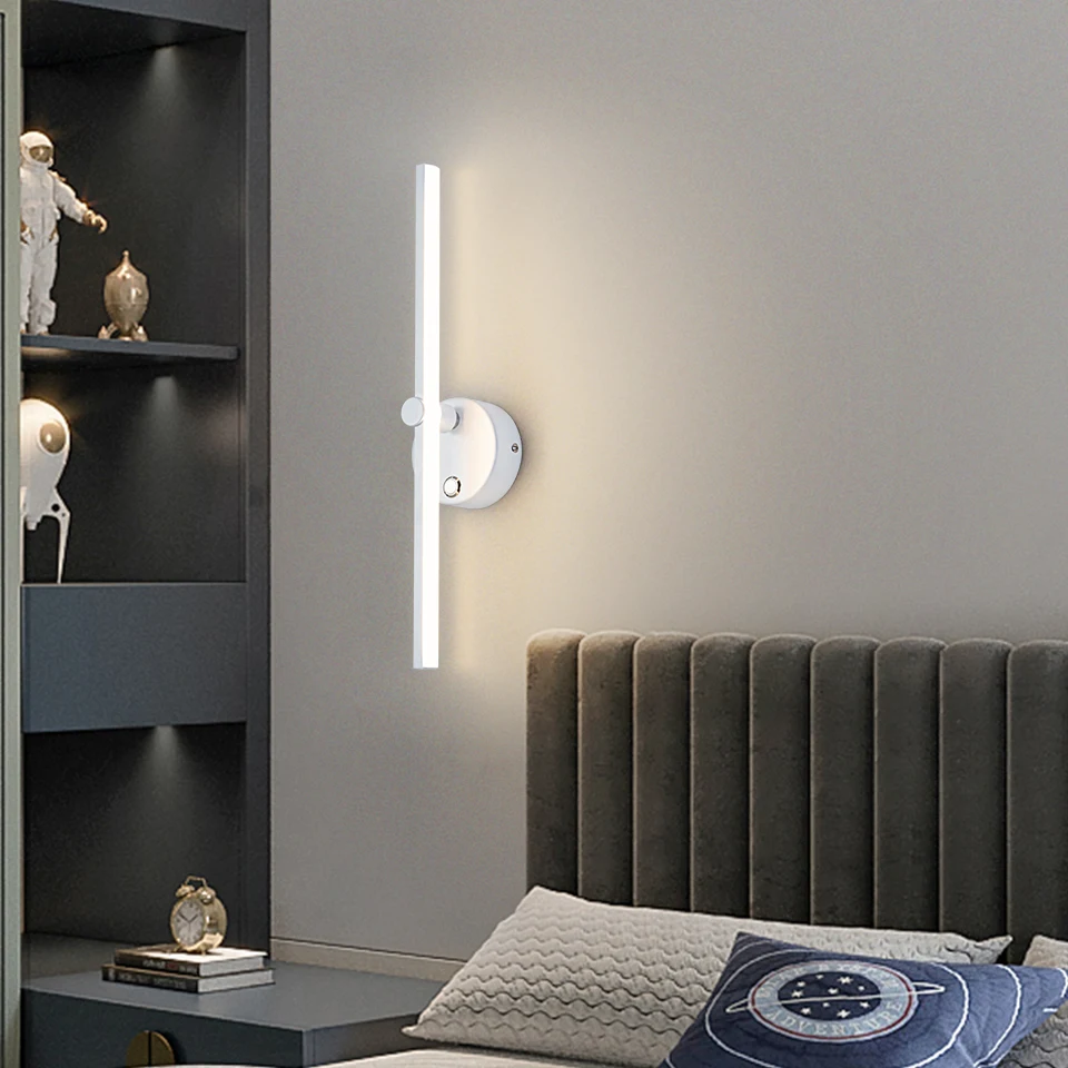 Applique Murale LED Rotative à 330 °, Angle de Lumière Réglable, Éclairage d\'Nik, Idéal pour une Chambre à Coucher ou un Miroir, 110/220V CA