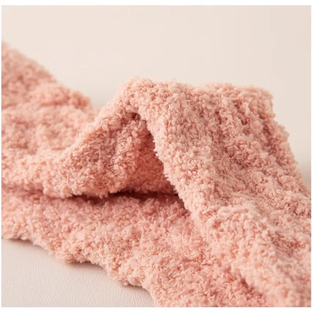 Thickened Winter Coral Velvet Socks Warm Soft Cotton Socks Fluffy Solid Color Floor Socks Sleep Socks