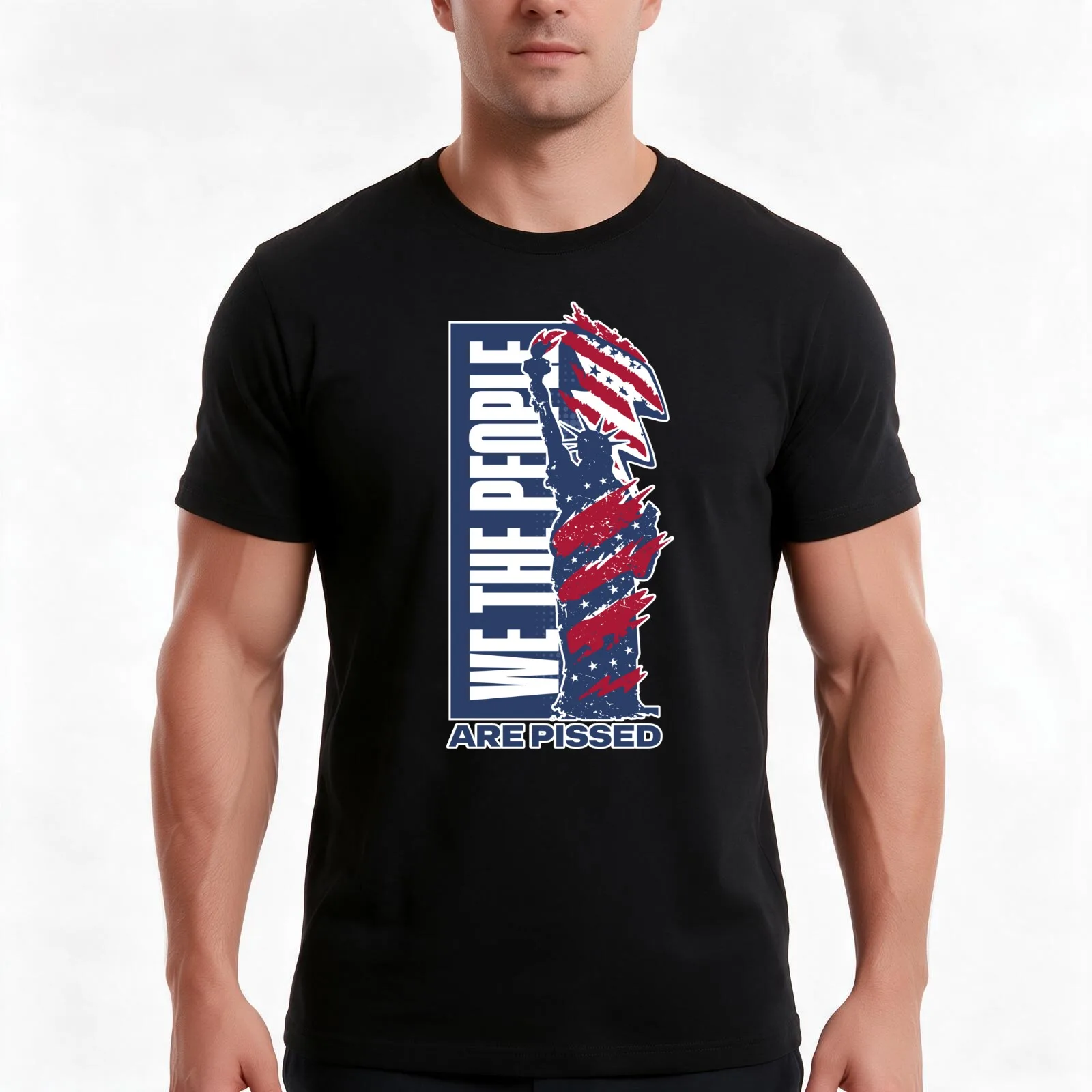 We The People are Pissed T-Shirt, Summer Casual Cotton Tee, Oversized Streetwear Tops, Vintage Graphic Print, Unisex Men Women