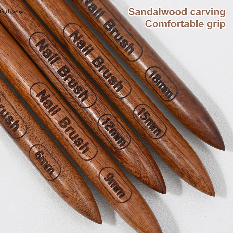 

6/9/12/15/18mm Nail Liner Brush Drawing Lines Stripe Painting Flower Pen Nail Art Manicure Sandalwood Handle