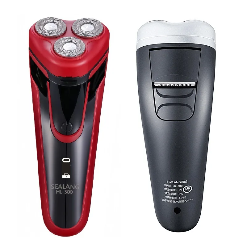 Portable Electric Shaver Rechargeable Trimmer Removable and Washable Shaving Head with Pop-up Trimmer for Facial Grooming Travel